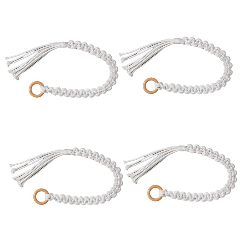 Handmade Weave Curtain Tiebacks Curtain Holder Clip Buckle Rope Straps Easy Installation Traditional Cloud Designing