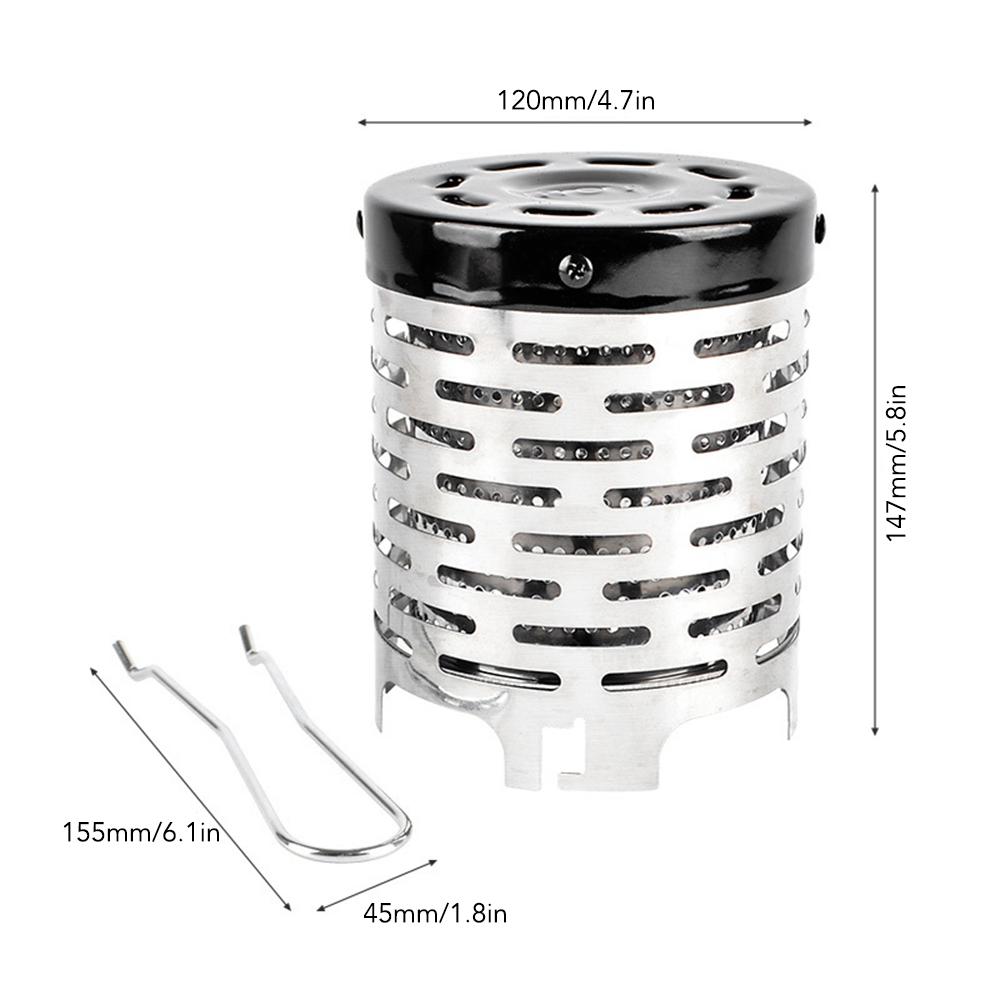

Outdoor Camping Hter Portable Stainless Steel Tent Hting Cover with Handle Warming Stove Cover