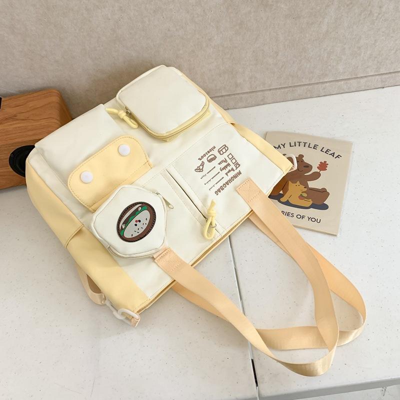 High Value Shoulder Bag Female Cute Food Tote Big Bag Primary and Secondary School Students Class Books Hand Bag