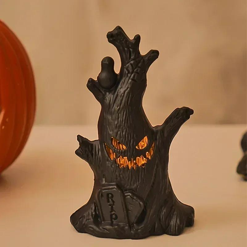 Halloween Horror Atmosphere Ghost Faces Tree Stumps LED Night Light Ghost Lights Haunted Rooms Escape Home Decoration