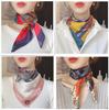 Korean version of the new retro silk scarf women's professional versatile 71 small square scarf headscarf decorative imitation silk scarf