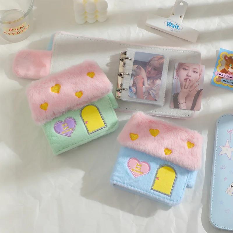 Cute Small House Plush Photo Album with Pretty Butterfly for 3 Inch Photo Card Kpop Idol Card Binder Kawaii Girls Gift Wholesale