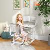 Set de Escritorio Infantil con Silla Regulable en Altura y Tablero Inclinable, Edades 6-12, Gris