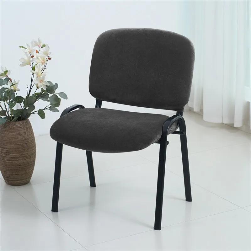 2Pcs/Set Soft Velvet Folding Dining Chair Cover Elastic Backrest Seat Cover Computer Seat Slipcovers for Banquet Home Decor