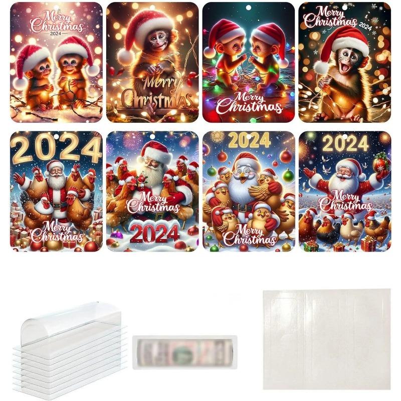 8pcs Christmas Money Holder Ornaments DIY Money Card Hanging Decoration Christmas Money Holders for Tree Hanging Ornaments