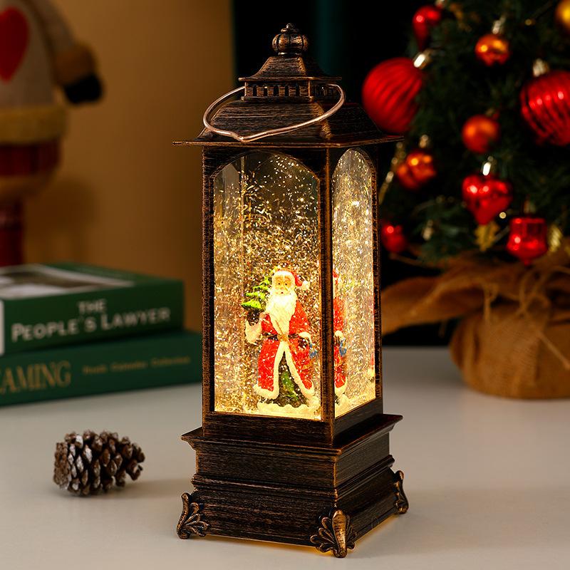 New Christmas decorations, glowing snow music box, Christmas wind lantern, Christmas gift ornaments, Santa Claus lantern
