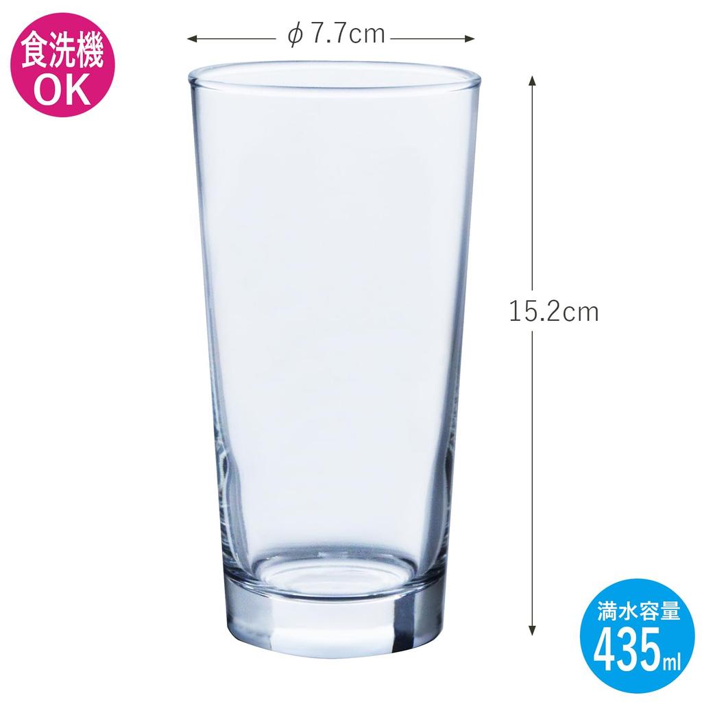 Toyo Sasaki Glass Tumbler Long Set of Made In Dishwasher Glass Beer Highball Sour Chuhai Commercial 00535 Glasses, Tumbler, Tumbler, 435ml, 6, Japan,