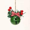4pcs with Berry Pine Needle Christmas Jingle Bell Ornaments Hanging Style Metal Xmas Hanging Bells Christmas Tree Pendant