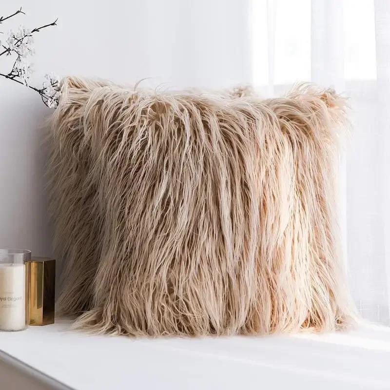 Soft Fur Plush Cushion Cover Home Decor Pillow Covers Living Room Bedroom Sofa Decorative pillowcase 45x45cm shaggy fluffy cover
