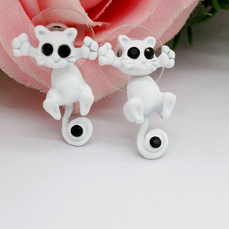 3d Adorable Cat Kitten Stud Earring Cartoon Animal Earrings Fashion Jewelry