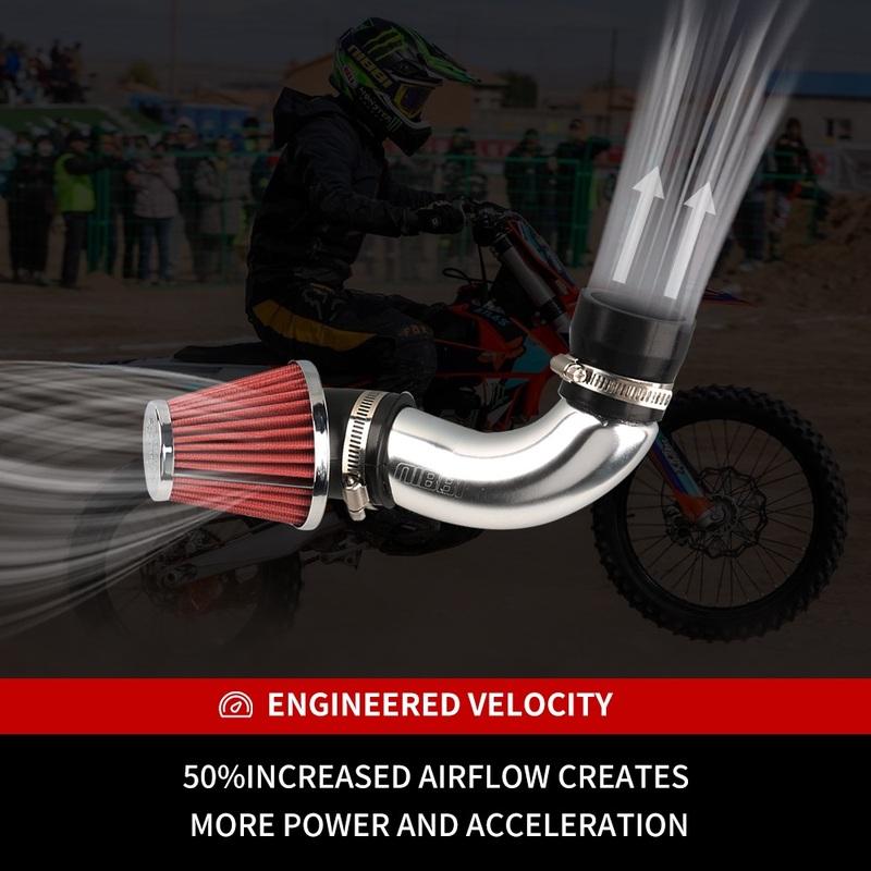 NIBBI Air Filter Intake Manifold ATV Scooter Cold Air Intake Elbow Aluminum Pipe for Honda Yamaha Motorcycle GY6 Engine Parts