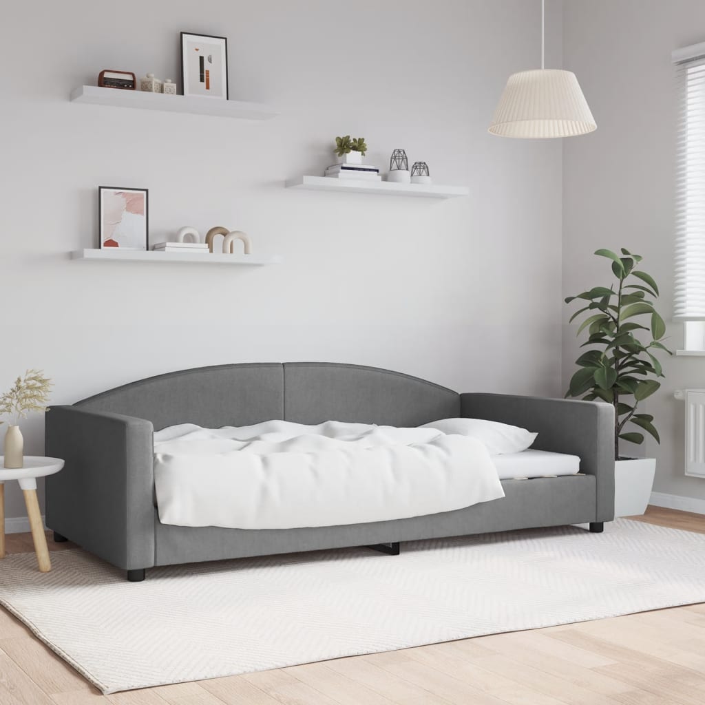 Vidaxl Sofa mit Schlaffunktion, Dunkelgrau, 100x200 cm, Stoffbezogen
