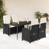 VidaXL 5-Piece Garden Dining Set with Cushions, Table and Chairs with Adjustable Backrest, Outdoor Patio Furniture 3212294