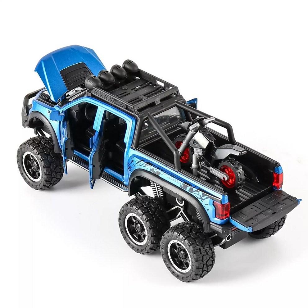 MyCar Premium 1:24 Die-cast Alloy Ford Raptor F-150 Model Car - Collectible Figurine & Decor, Blue