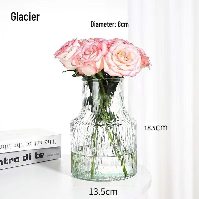 JINGRUIXIANG Szklany Wazon Hydroponiczny dla Bambusa Szczęścia i Kwiatów