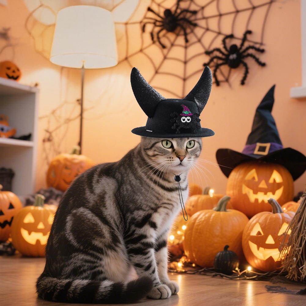 Halloween Pet Horns Adjustable for Cats Dogs Funny Party Hats Cute Devil Costume Trick or Treat Gear Satanic Pet Accessories