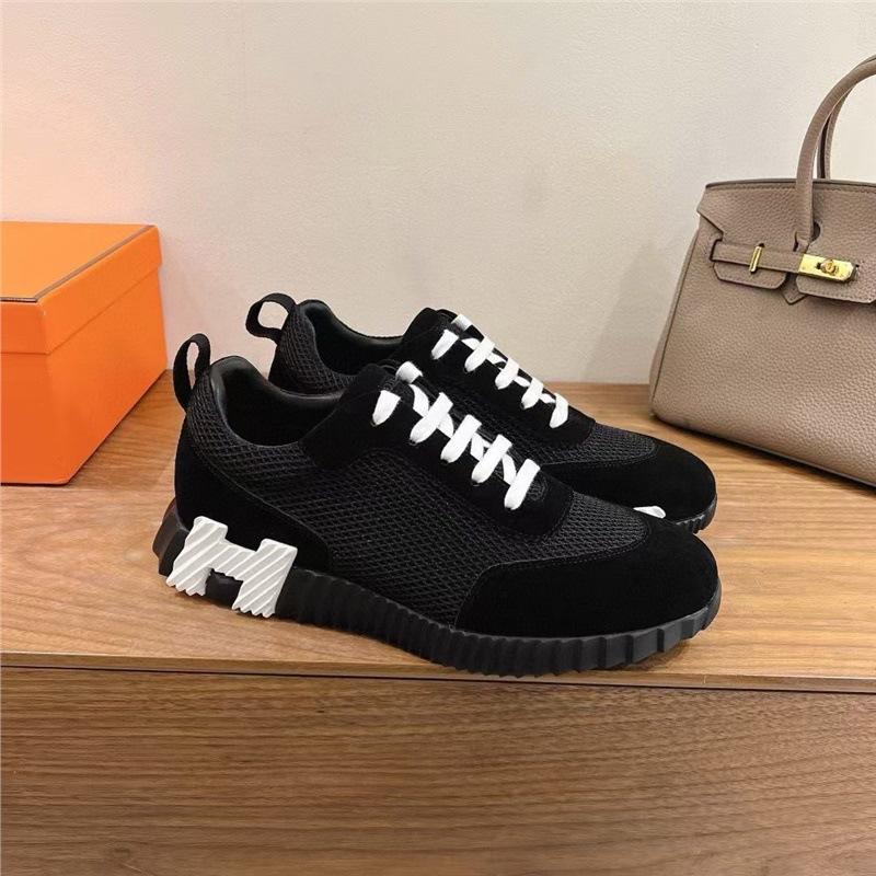 European high-end sports and leisure shoes new breathable simple leather lace-up running trend sports shoes