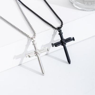 Trendy Non-Fading Titanium Steel Cross Necklace for Men and Women