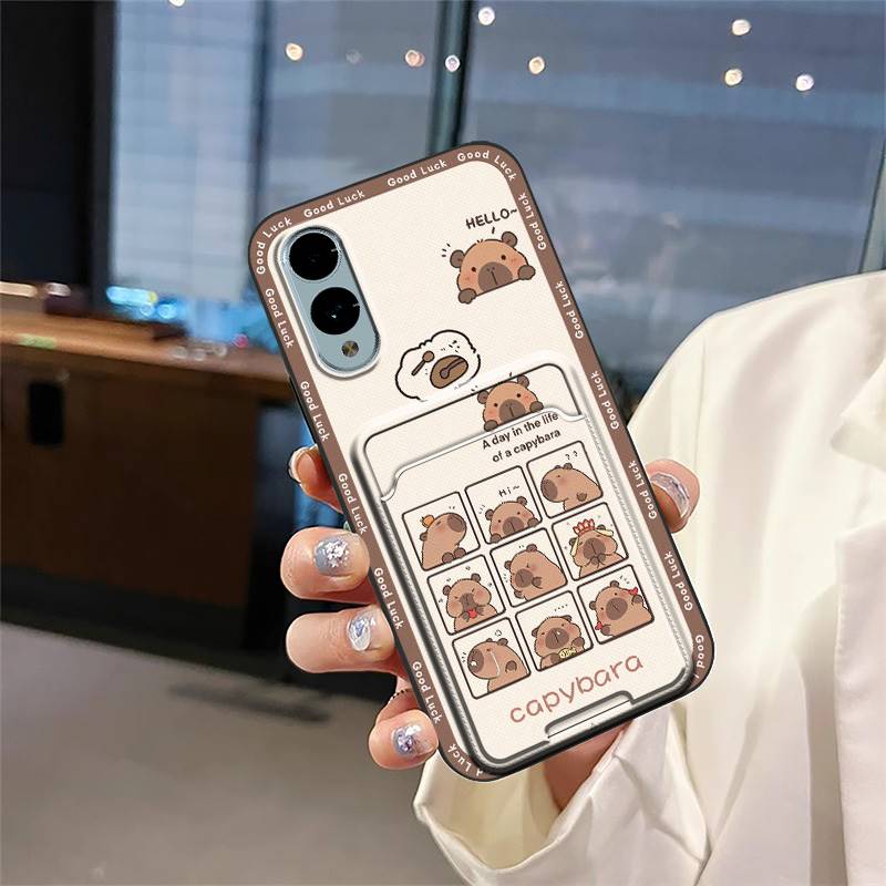 Waterproof Anti-dust Phone Case For Fujitsu Arrows F-52E/We2 Graffiti Card Slot Fashion Design Soft Case Durable Cute