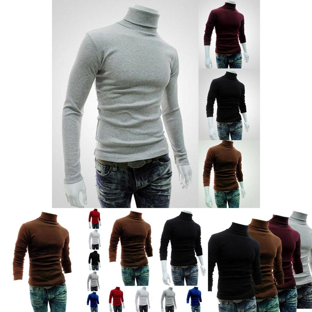 Comfortable Mens High Collar Sweater Turtleneck Long Sleeve Stretch Warm Jumper For Every Occasion