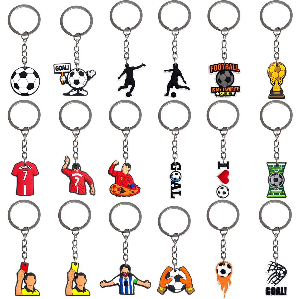 Cross Football Keychain: DIY PVC Bag Pendant & Soft Rubber Backpack Accessory