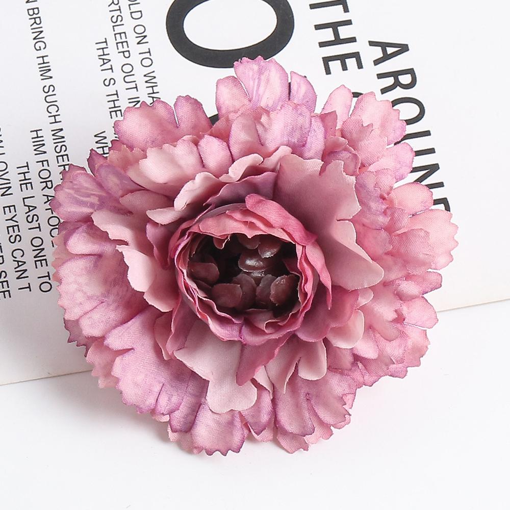 10Pcs Artificial Flowers 7CM Silk Fake Flowers Head For Home Room Decor Wedding Marriage Decoration DIY Craft Garland Accessory