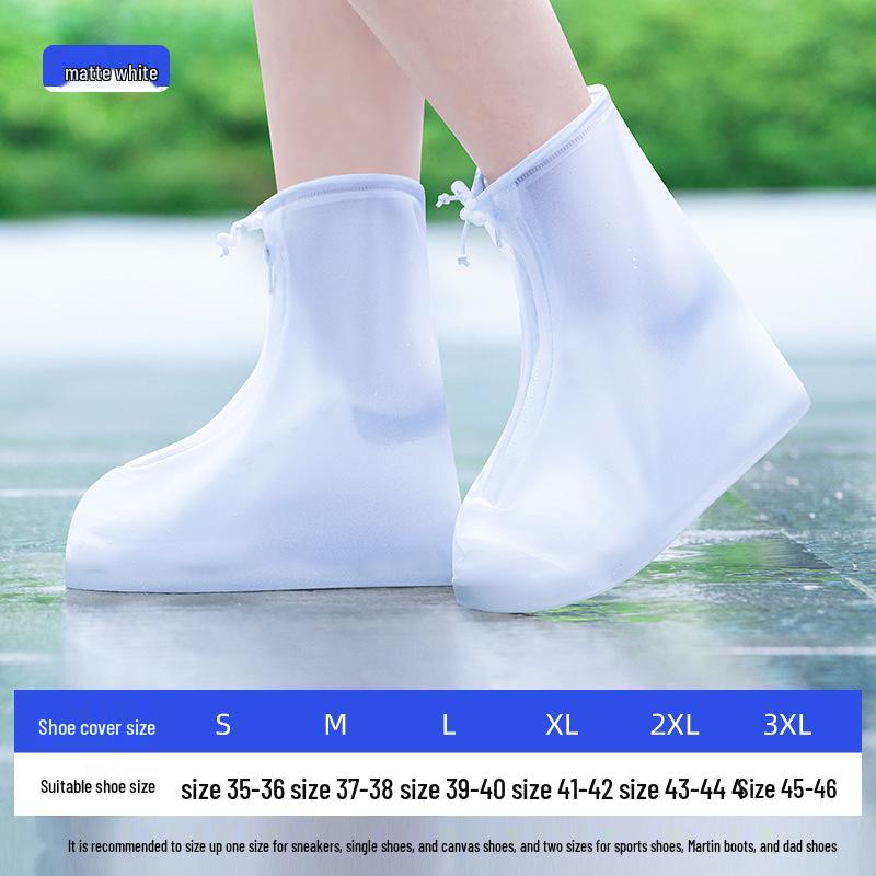 Non-Slip Waterproof PVC Rain Shoe Covers - Thickened & Durable for Outdoor Use by Men and Women