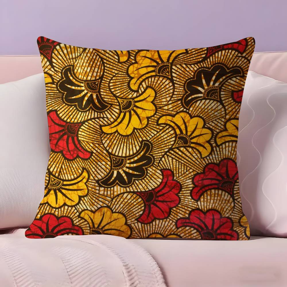 African Style Print Pillow Case  Ultra Soft Skin Friendly Fabric Cloud Like Comfort & Concealed Zipper