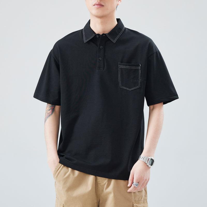 Men's Summer New Loose Short-sleeved POLO Shirt Men's Lapel Thin Short T-top