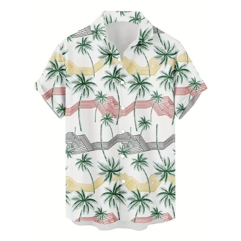 Men's Printed Beach Shirt Lightweight Breathable Fabric Summer Casual Wear