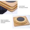 Household Wooden Placemats Multi-Functional Heat-Insulating Anti-Slip Tableware Mat Stainless Steel Round Square Placemats