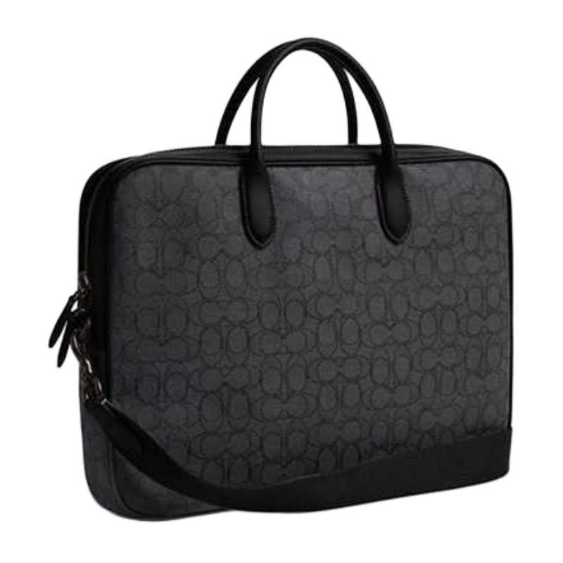 Coach THEO 40 Classic Logo Presbyopia Pattern Fabric Briefcase Large Men's Black