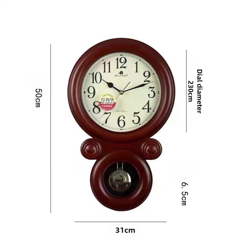 

Retro Wall Clock Bedroom Music Time Reporting Wall Watch Living Room Luxury Pendulum Clock Simple Home Decoration Ornaments