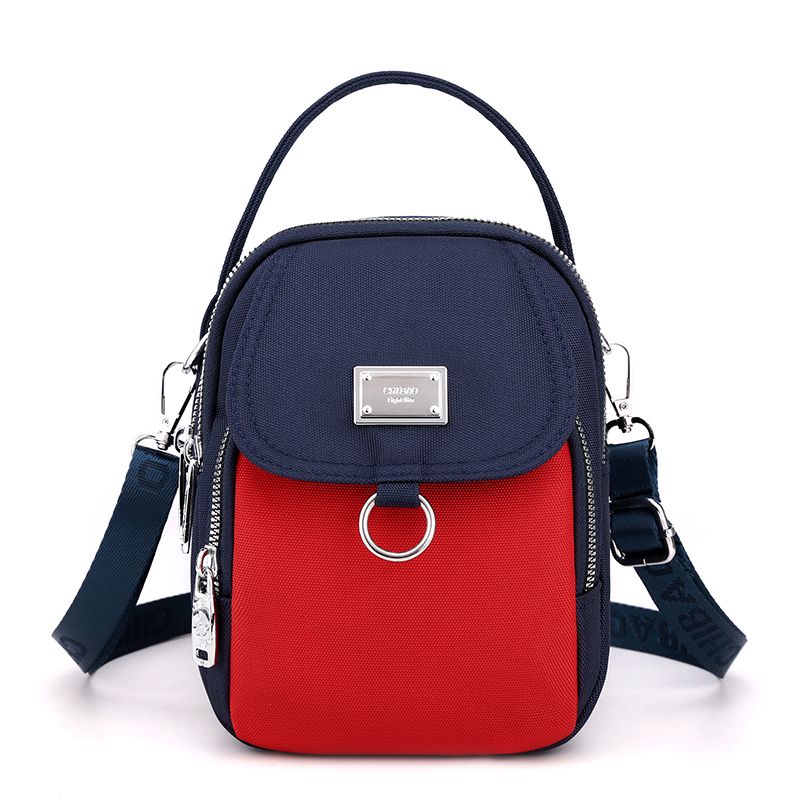 

Canvas Spring Mini Crossbody Lightweight Fashion Mobile Phone Bag Red spell Blue