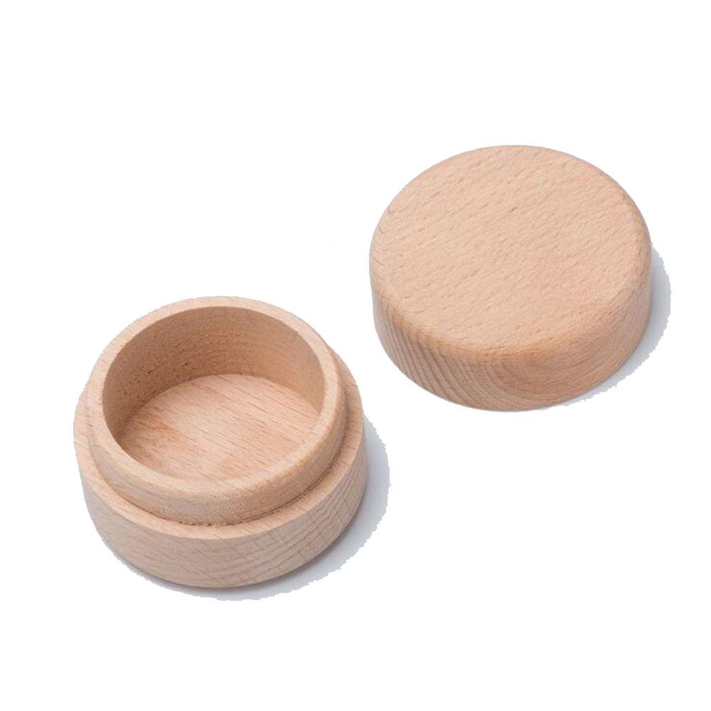 2PCS Small Round Wooden Storage Boxes Ring Box Vintage decorative Natural Craft Jewelry box Case Wedding Accessories
