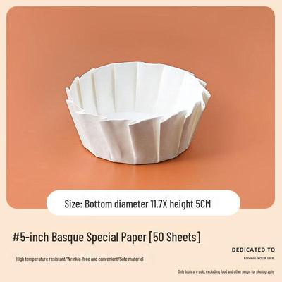 5-Inch No-Fold Basque Cake Baking Paper Liners