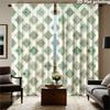 2pc Geometric Diamond Pattern Curtains for Living Room Home Decor Sage Green Modern Waterproof Drapery Panels Window Curtain