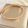 Women's Starry Sky Titanium Steel Bracelet: Fashionable, Simple, Diamond-Studded Nail Bangle, High-End Versatile Jewelry
