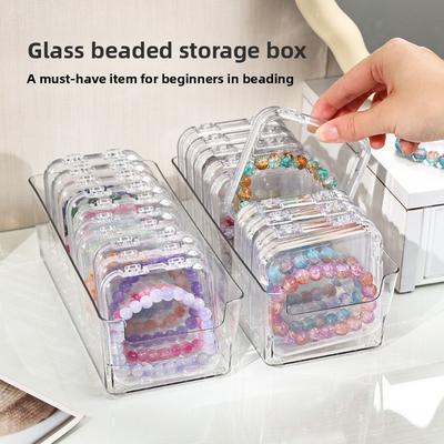 Boîte de Rangement pour Bracelets en Cristal et Verre Anti-oxydation, Boîte de Rangement Transparente pour Bracelets et Bracelets Nail Art, Boîte de Rangement pour Accessoires de Bureau