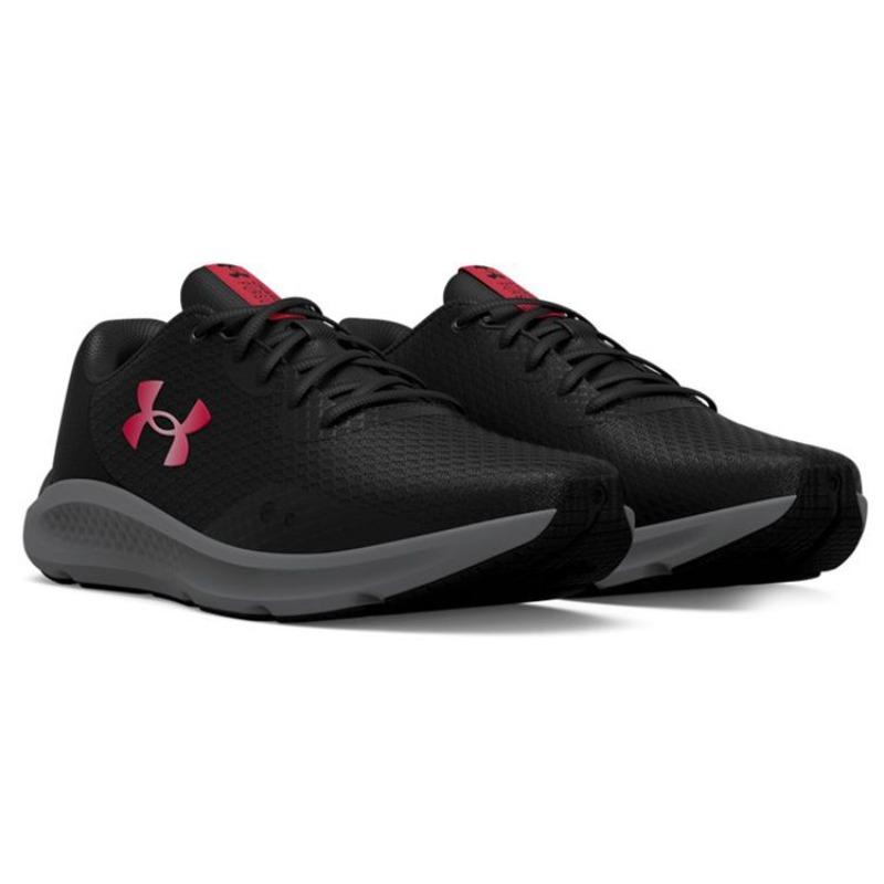 Under Armour Pursuit Charged Sports Comfort Fabric Low Top Casual Running Shoes Men Black 3025846-001