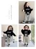 Autumn 2025 Striped Overalls & Sweatshirt Set for Girls – Fashionable Two-Piece Outfit for Spring and Autumn