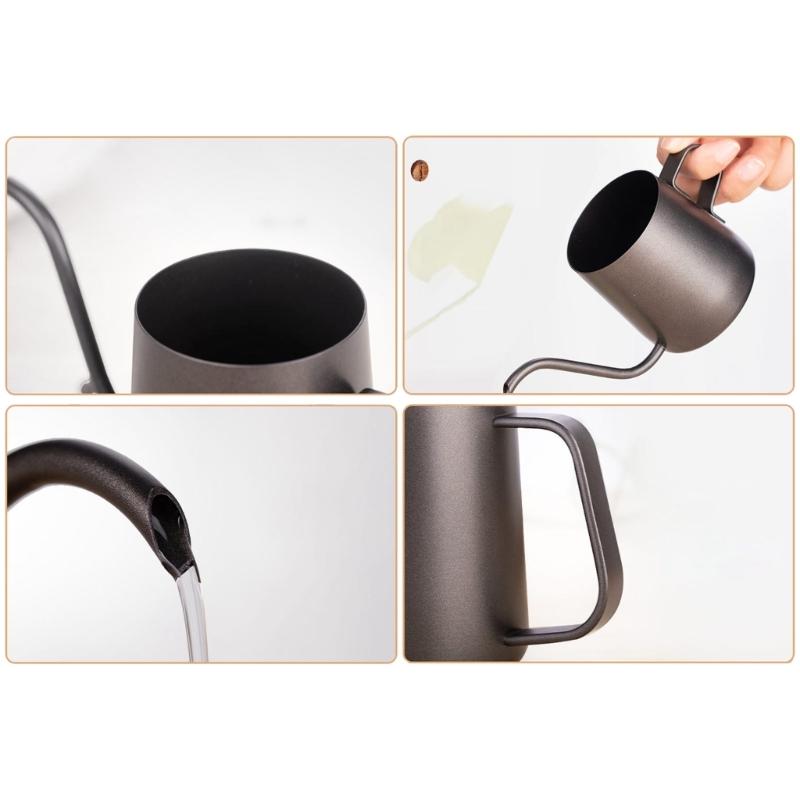 Long Narrow Spouts Kettles Easy to Use Pots for Brewing Coffee and Milk 304 Stainlesss Steel Coffee Maker with Lid