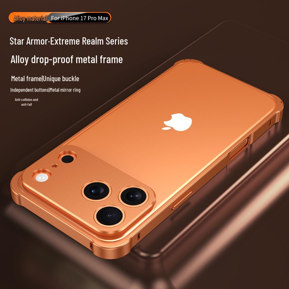 Golden Shield Frosted Magnetic Full Coverage Anti-Drop Case for iPhone 16 Pro Max 13 Pro Max to 17 Pro Max