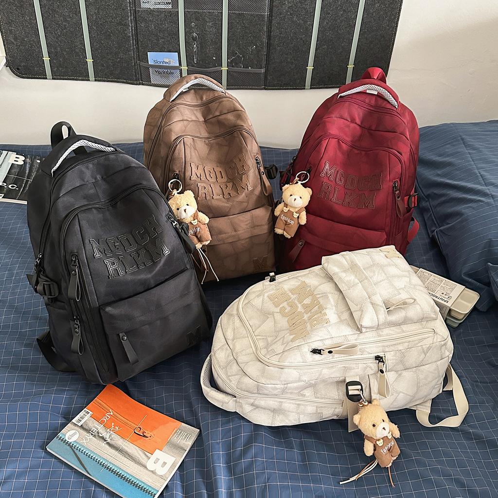 Schoolbag high value middle and high school student schoolbag Korean version fashionable simple computer bag outdoor travel cool large capacity