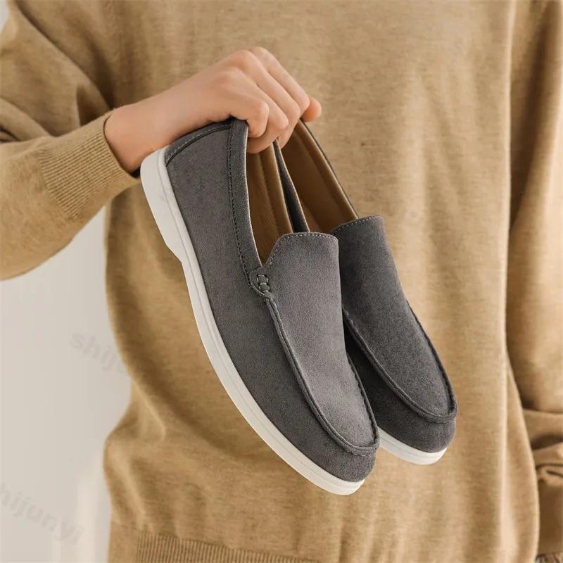 Zapatos para Hombre Mocasines Planos Gamuza Esmerilada Cómodos Antideslizantes Mocasines de Moda Ligeros Modernos Zapatos Casuales para Exteriores para Hombre