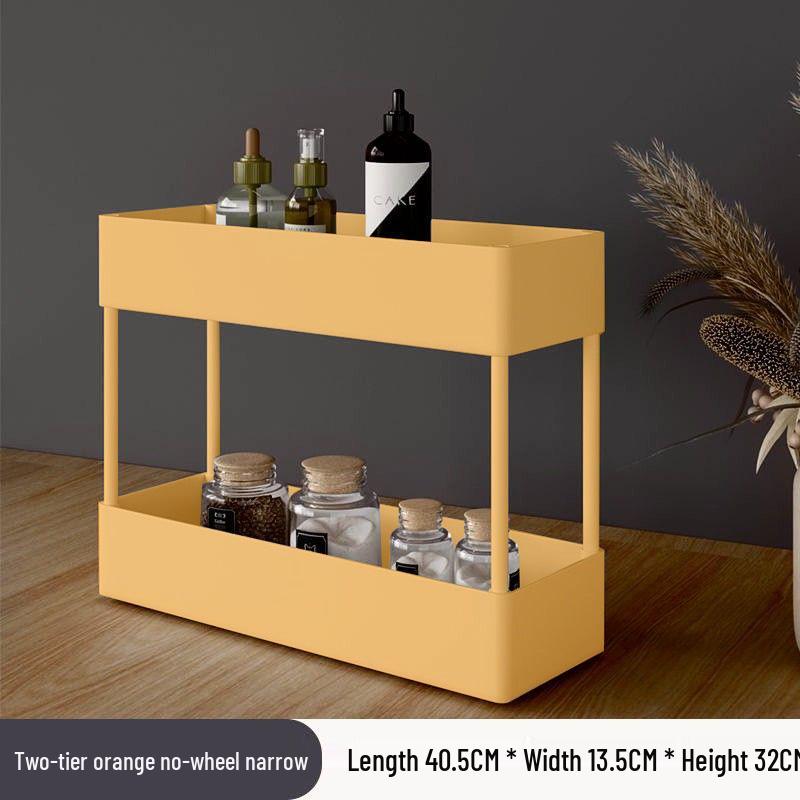 Compact Movable Multi-Layer Storage Rack for Snacks - Simple Floor-Standing Home Shelf