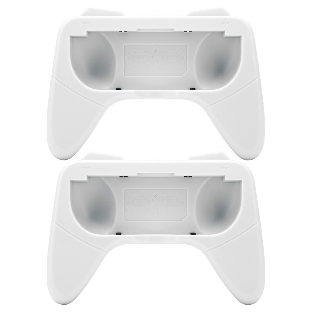 Hand Grip Wear Resistant Comfort Handle Kit with 2 Protection Pad for Switch OLED ControllerWhite