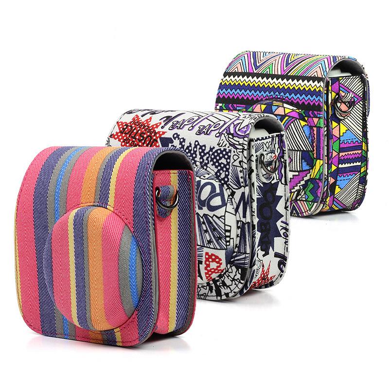 Portable Polaroid Camera Bag with Belt PU Leather Camera Protective Case Holder