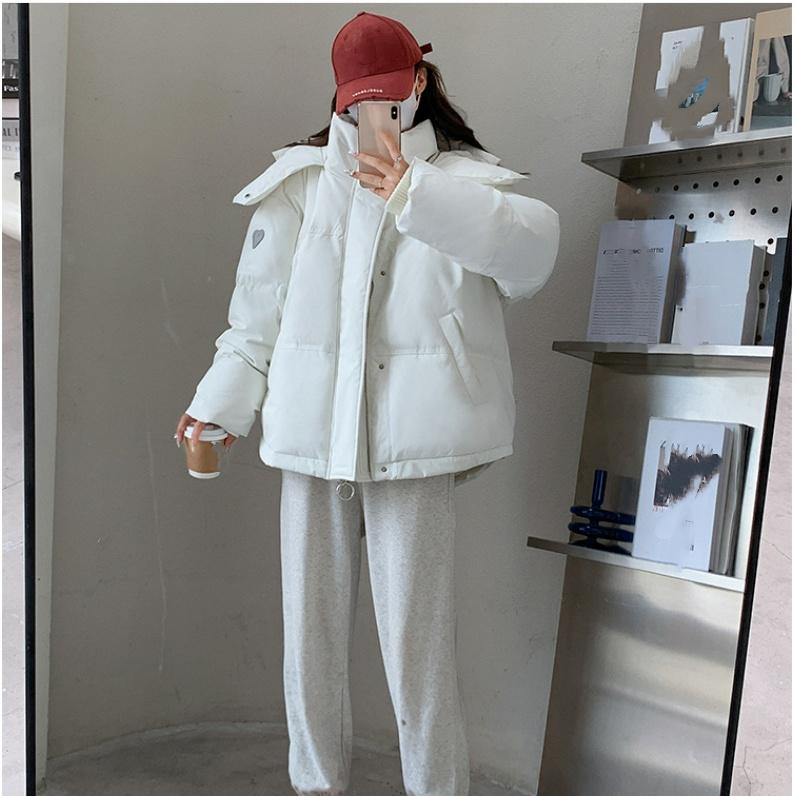 Winter Korean Version of The Gray Love Short Down Cotton-padded Jacket Student Large Size Cotton-padded Jacket Women's Bread Jacket