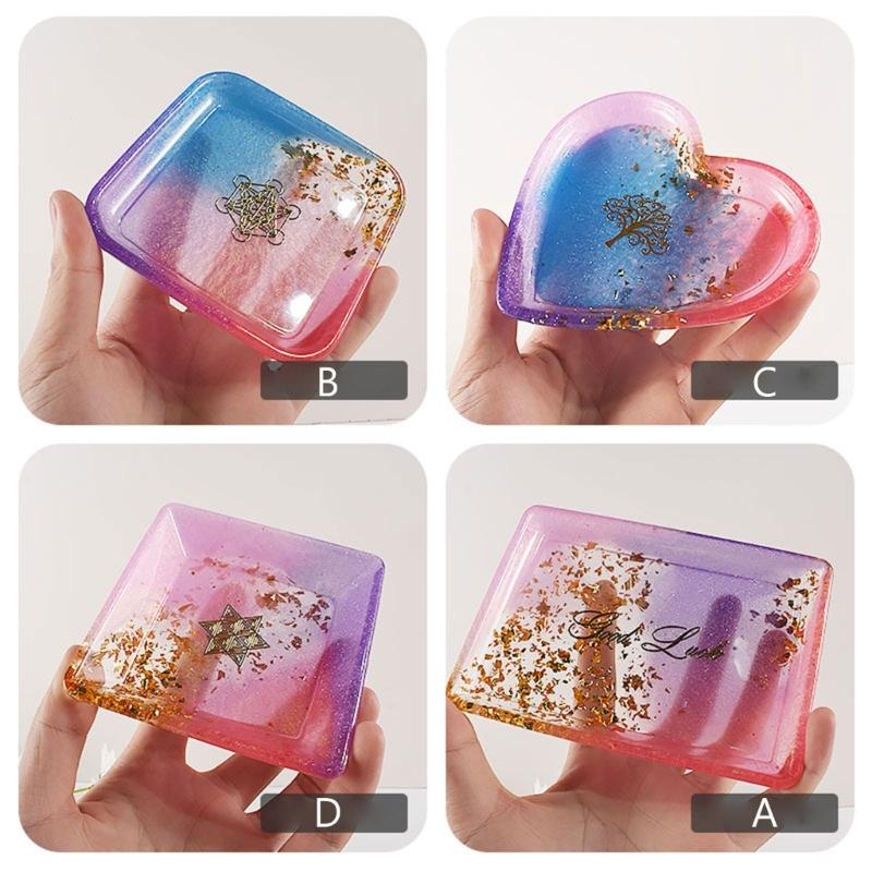 Silicone Resin Moulds Multi-shapes Resin Cup Tray Mould DIY Coaster Moulds for DIY Epoxy Resin Casting Craft Decoration